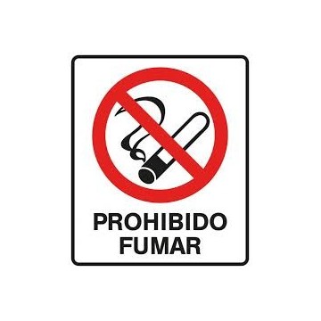 CARTEL PROHIBIDO FUMAR 40 X 45 BM