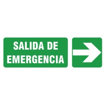 CARTEL SALIDA DE EMERGENCIA - DERECHA 14 X 41 BM