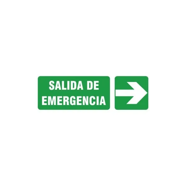 CARTEL SALIDA DE EMERGENCIA - DERECHA 14 X 41 BM