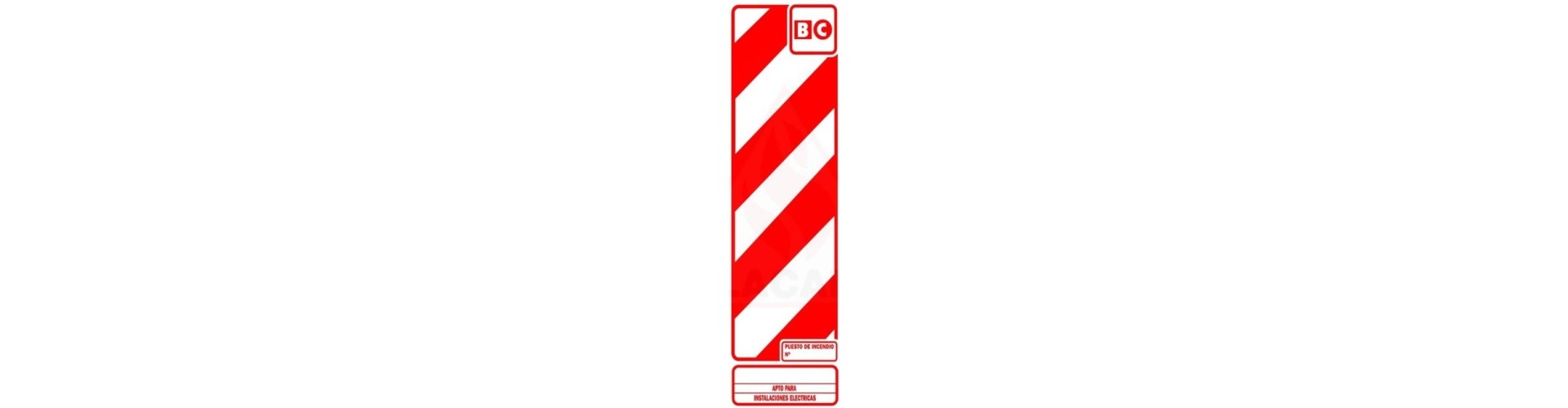 CARTEL CHAPA BALIZA MATAFUEGO ABC 29 X 88 BM