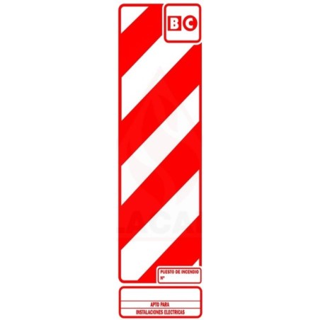 CARTEL CHAPA BALIZA MATAFUEGO ABC 29 X 88 BM