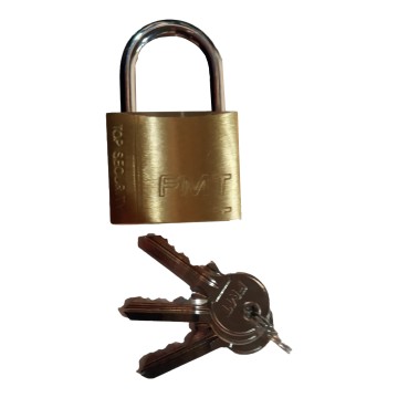 CANDADO BRONCE PESADO 30 MM - 3 LLAVES FMT HERRAMIENTAS