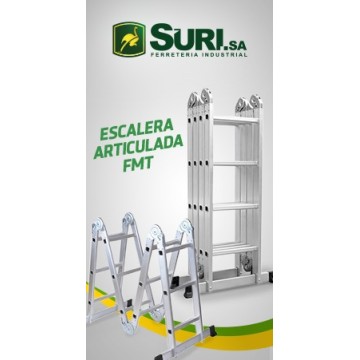ESCALERA ALUMINIO ARTICULADA 4 TRAMOS - 7 POS. 16 ESC. FMT