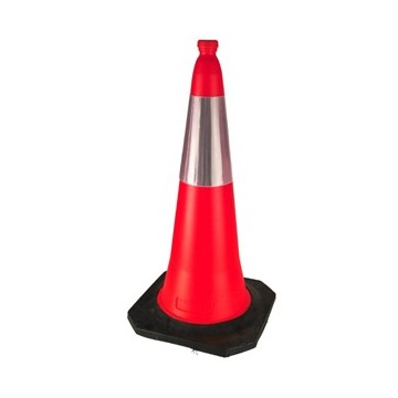 CONO C/ REFLECTIVO DE 20CM - C/ BASE DE GOMA 75 CM CD