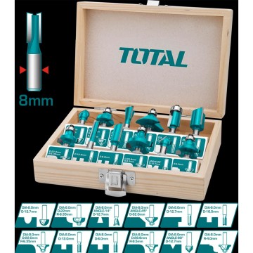 JUEGO FRESAS T/ ROUTER 12 PCS. TOTAL