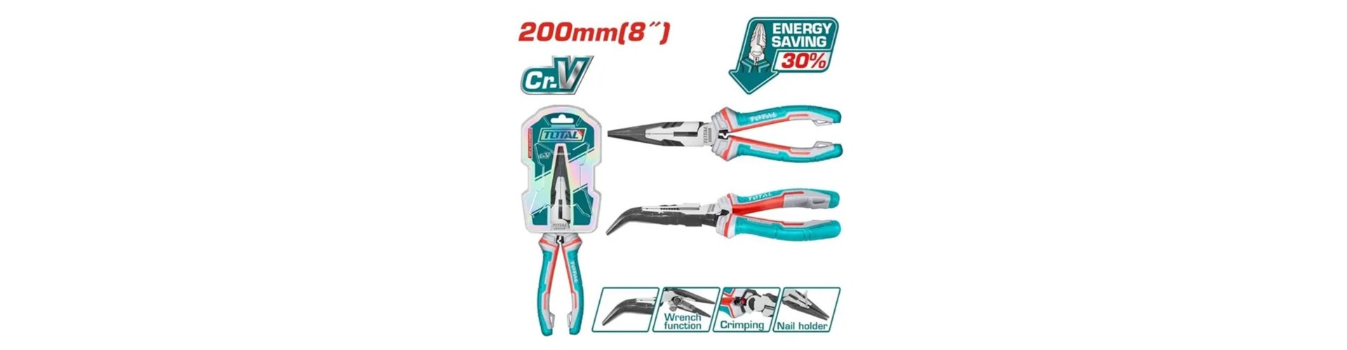 Pinza Punta Curva 8 - 200Mm Total