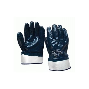 GUANTE NITRILO PUÑO LONA BAÑO COMPLETO AZUL VICSA