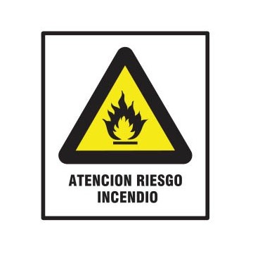 CARTEL RIESGO DE INCENDIO 40 X 45 BM