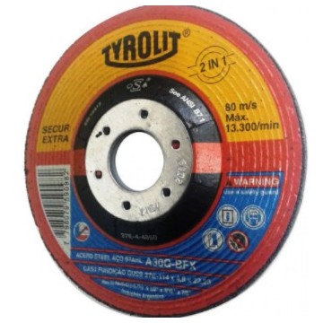 DISCO DE DESBASTE  CENTRO DEPRIMIDO 178X7X22.2 TYROLIT