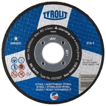 DISCO DE DES CENTRO DEP BASIC 115 X 6.0 X 22,23 TYROLIT