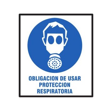 CARTEL OBLIGACION USAR PROTECCION RESPIRATORIA 40 X 45 BM