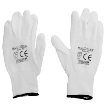 GUANTE TEJIDO MULTIFLEX - NYLON/PU BLANCO - T 9 STEELPRO