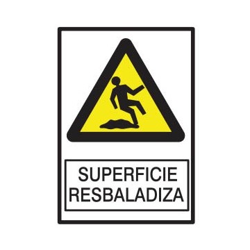 CARTEL SUPERFICIE RESBALADIZA 22 X 26 BM
