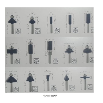 JUEGO FRESAS - T/ ROUTER - 15 PCS - BOSCH