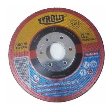 DISCO DE DESBASTE CENTRO DEPRIMIDO 114X7X22.2 TYROLIT