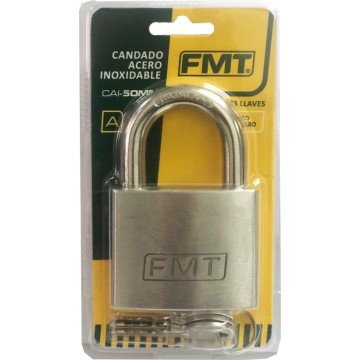 CANDADO ACERO INOXIDABLE 50 MM - 3 LLAVES FMT