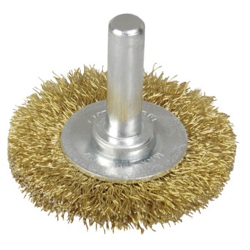 CEPILLO CIRCULAR RIZADO - A. LATONADO 0.30 Ø 75 MM - C/ VASTAGO FMT