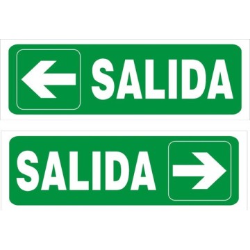 CARTEL SALIDA CON FLECHA DERECHA 14 X 41 X 0.6 BM