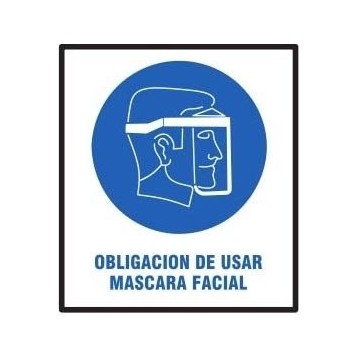 CARTEL OBLIGACION USAR MASCARA FACIAL 40 X 45 BM