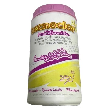 CLORO MULTIFUNCION PARA PILETAS DE LONA 250 GRS TECNOCLOR