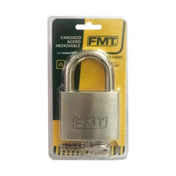 CANDADO ACERO INOXIDABLE 40 MM - 3 LLAVES FMT