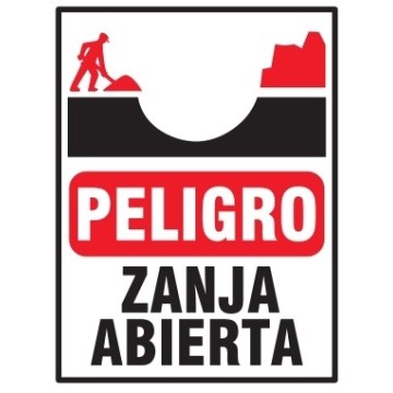 CARTEL ZANJA ABIERTA - PP CORRUGADO 50 X 70 BM