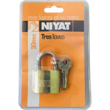 CANDADO HIERRO COLOR BRONCE - 30 MM - 3 LLA