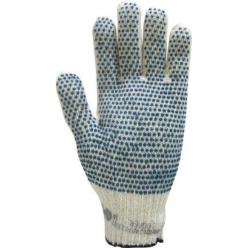 GUANTE ALGODON MOTEADO FERRETER 1 CARA CELESTE GAM