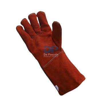 GUANTE SOLDADOR DESCARNE ECONOMICO ROJO FORRADO P/LARGO DE PASCALE