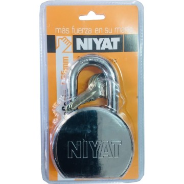 CANDADO REDONDO DE ACERO ARCO CORTO 65 MM  NIYAT
