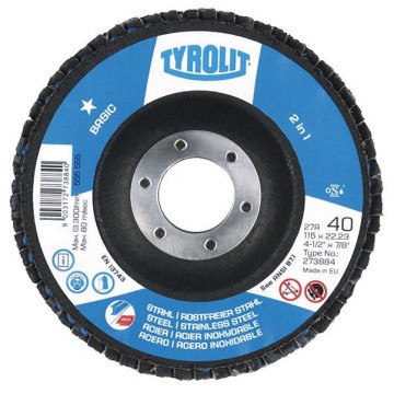 DISCO FLAP - OXIDO ALUMINIO - PLANO - 115 X 22 X GR40 - TYROLIT