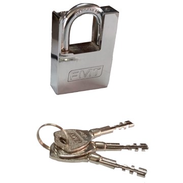 CANDADO HIERRO - CROMADO - 40 MM - 3 LLAVES - FMT