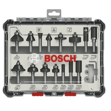 JUEGO FRESAS - T/ ROUTER - 15 PCS - BOSCH