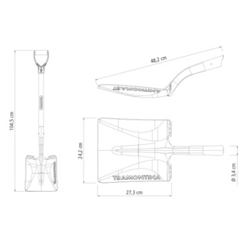 PALA ESTAMPADA CUADRADA PALEAR CABO CORTO TRAMONTINA