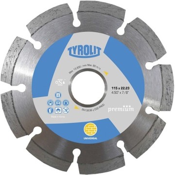 DISCO DIAMANTADO SEGMENTADO - LASER ABRASIVO 115MM - PREMIUM TYROLIT