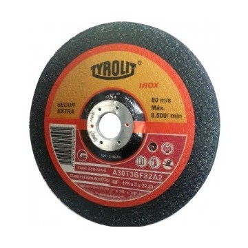 DISCO DE CORTE  CENTRO DEPRIMIDO 178X3.0X22.2 TYROLIT