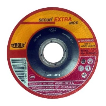 DISCO DE CORTE  CENTRO DEPRIMIDO - INOX 114X0.75X22.2 TYROLIT