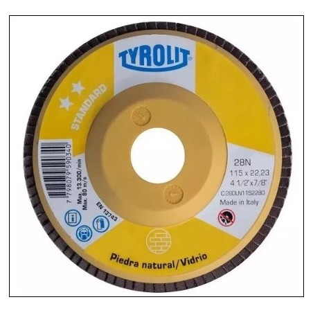 DISCO FLAP  CARBURO SILICIO - CONVEXO - NYLON 115 X 22 X GR400 TYROLIT
