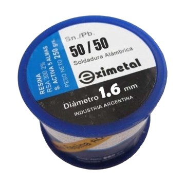 ESTAÑO - BOBINA SN50/PB50 - 250GRS - 1.6MM EXIMETAL