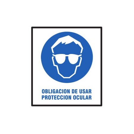 CARTEL OBLIGACION USAR ANTEOJOS DE SEGURIDAD 40 X 45 BM