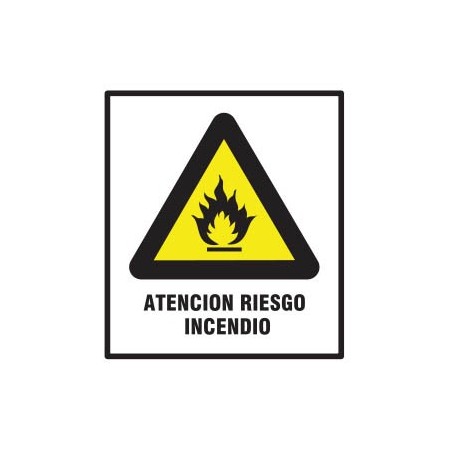 CARTEL RIESGO DE INCENDIO 40 X 45 BM