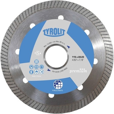 DISCO DIAMANTADO TURBO - PORCELANATO 115MM - PREMIUM TYROLIT