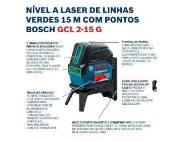 NIVEL LASER - GCL 2-15 + RM1 + MALETIN - 15 MTS - BOSCH VERDE