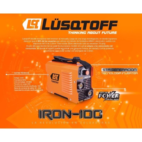 SOLDADORA INVERTER IRON-100 80 AMP -220V LUSQTOFF