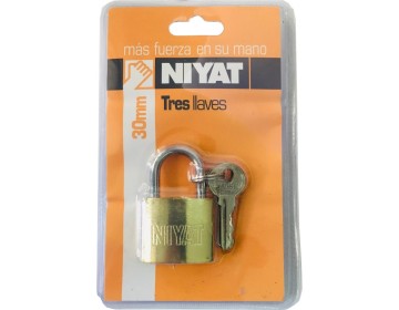 CANDADO HIERRO COLOR BRONCE - 30 MM - 3 LLA