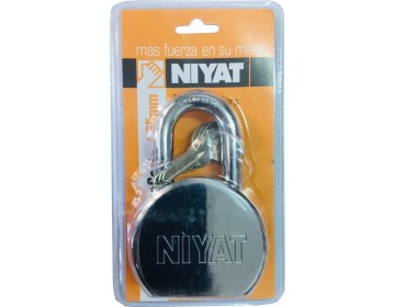 CANDADO REDONDO DE ACERO ARCO CORTO 65 MM  NIYAT