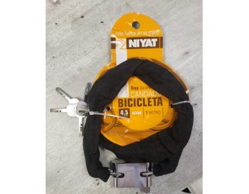 CANDADO BICICLETA ACERO 4.5MM - LARGO 1 MTS 40 MM  NIYAT