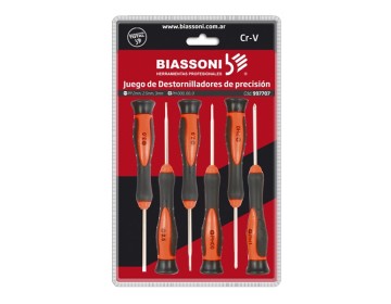 JUEGO DESTORNILLADOR - PRECISION - 6 PIEZAS - BIASSONI