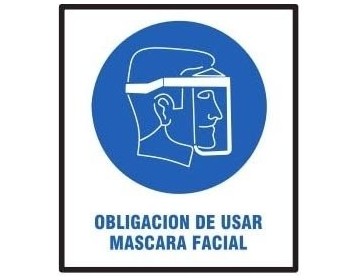 CARTEL OBLIGACION USAR MASCARA FACIAL 40 X 45 BM