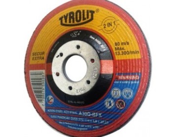 DISCO DE DESBASTE CENTRO DEPRIMIDO 114X7X22.2 TYROLIT